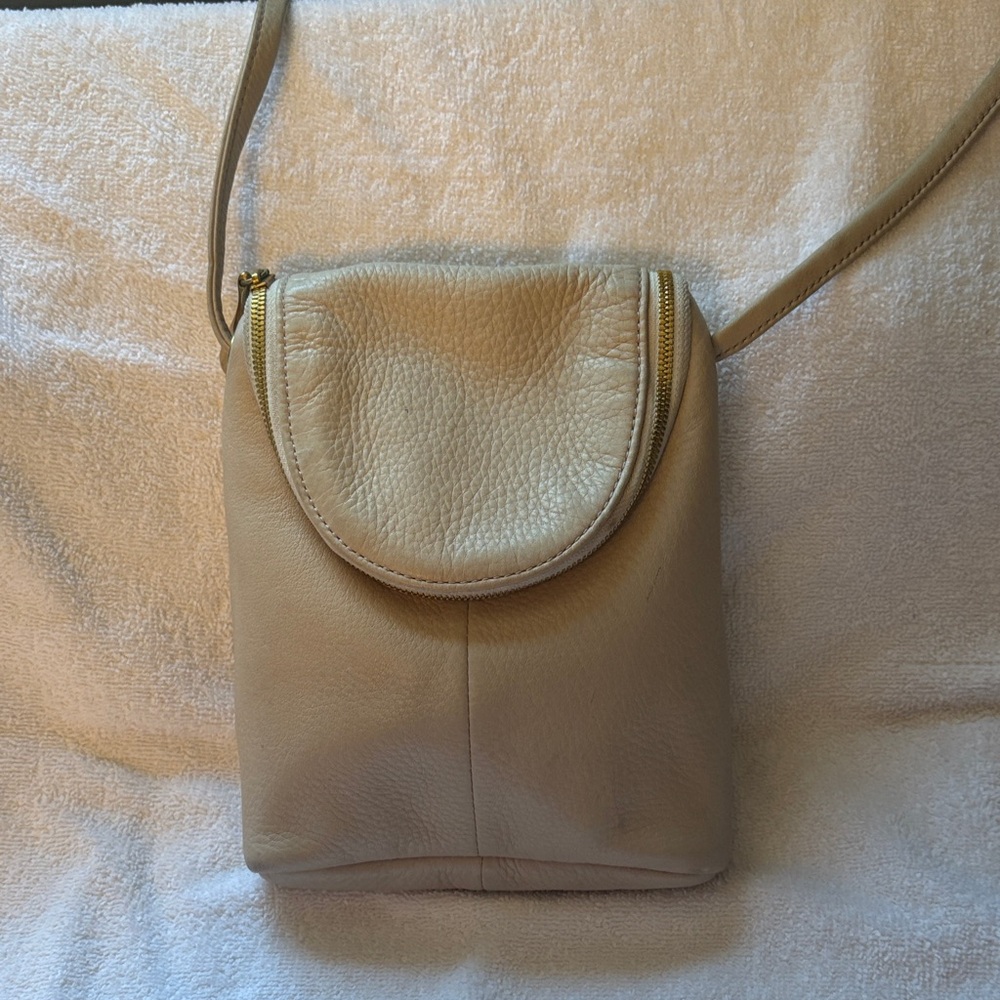 HOBO Cream Leather Crossbody Bag